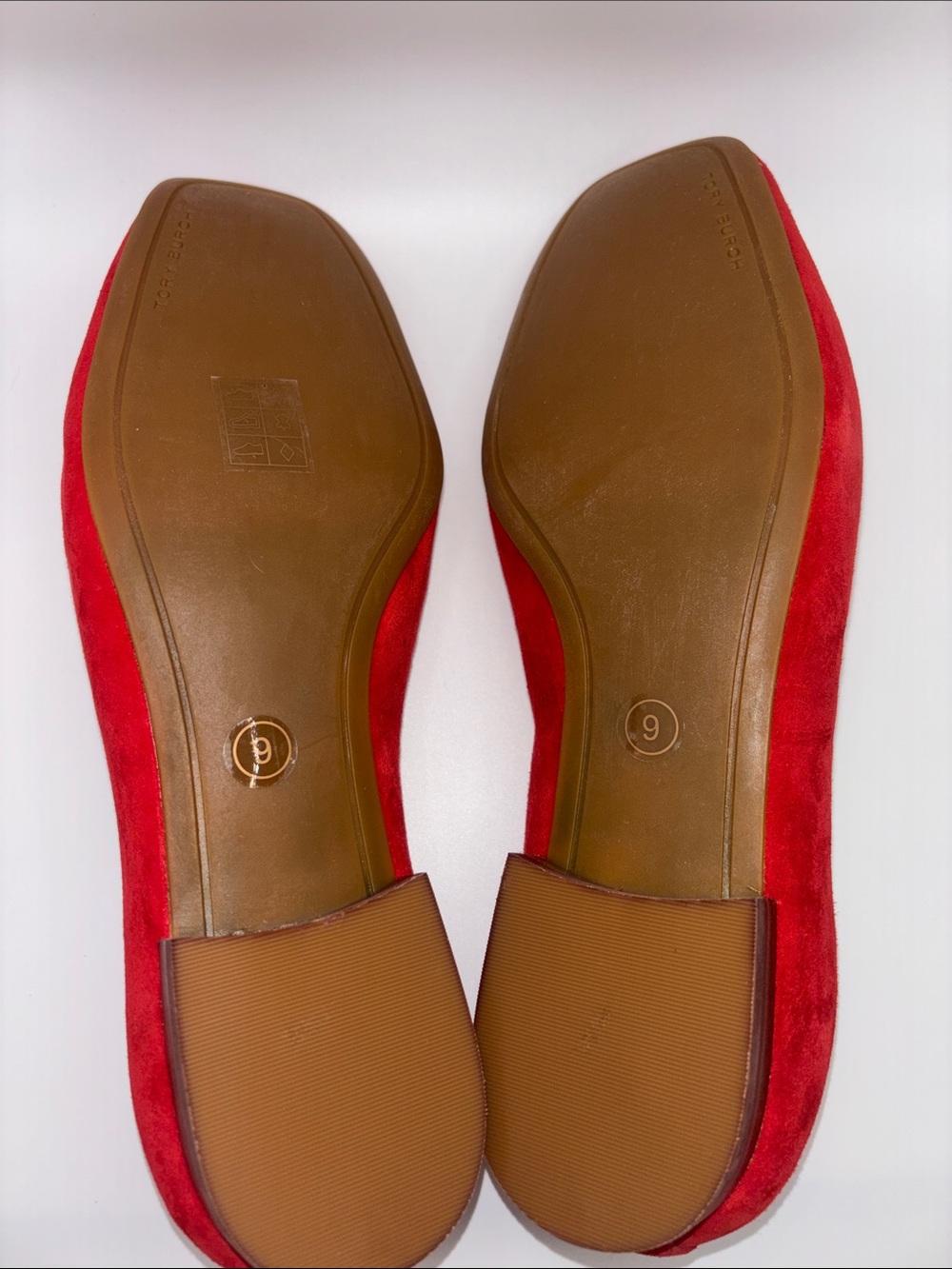 Tory Burch Red Suede Slip-On Loafers - Picture 9 of 14